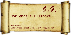 Oszlanszki Filibert névjegykártya